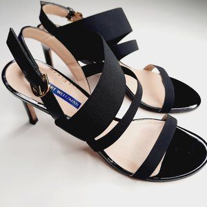 Stuart Weitzman black strappy sandal heels